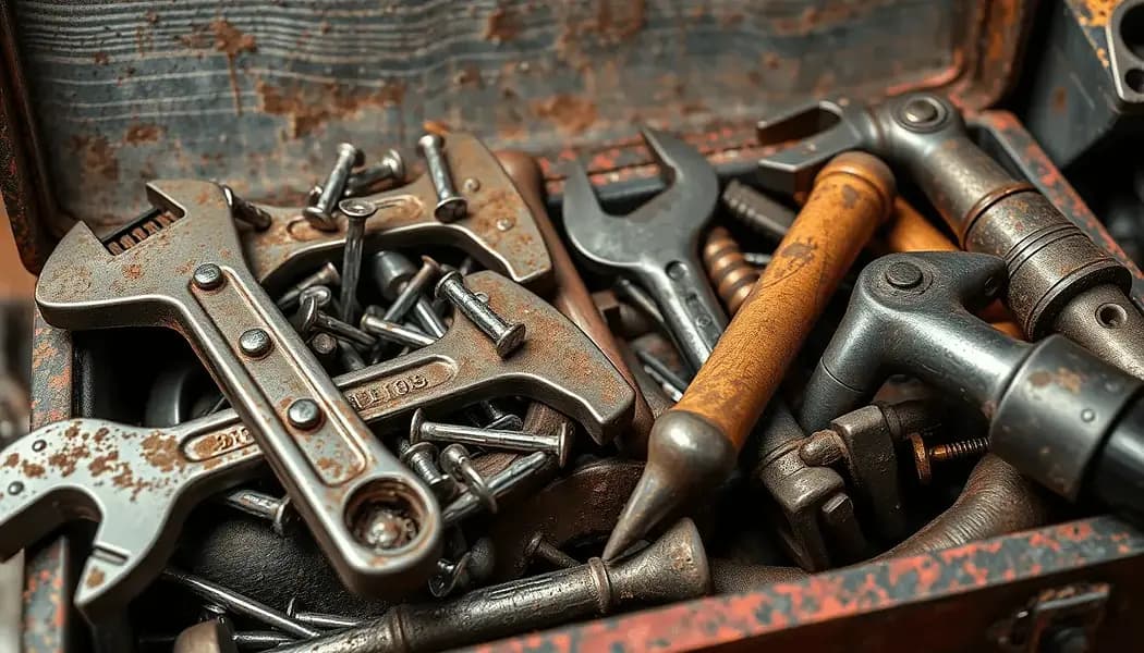 A handyman toolbox ready for repair work
